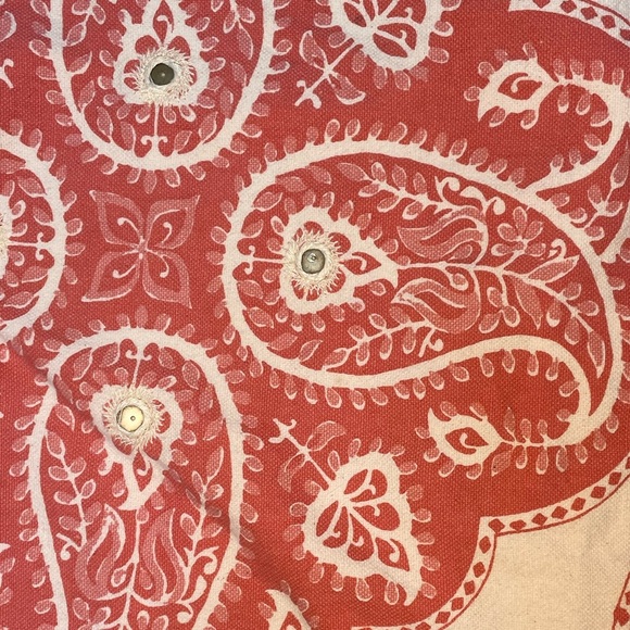 Pottery Barn Medallion Embroidered/Embellished Pillow Cover Coral 24 Inch - Picture 4 of 9